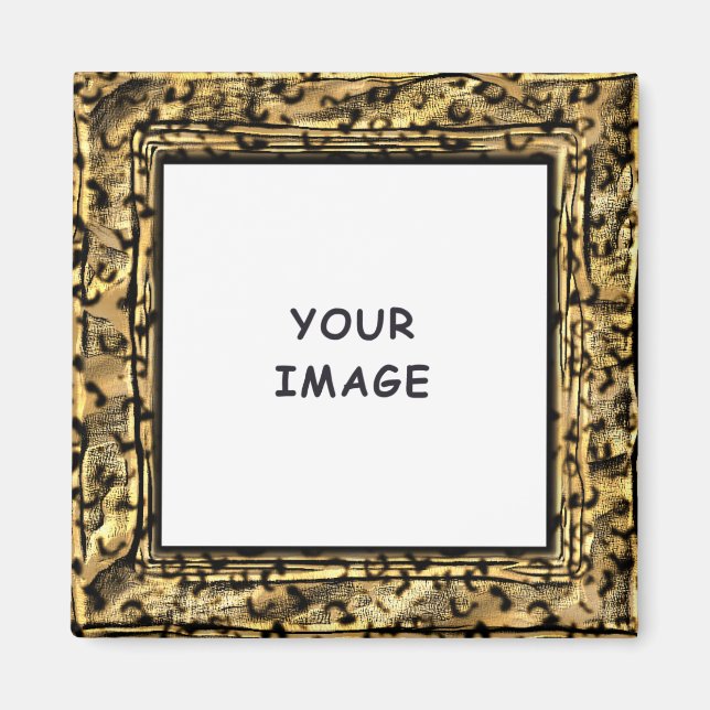 Imán Borde de foto de impresión artística de leopardo (Frente)
