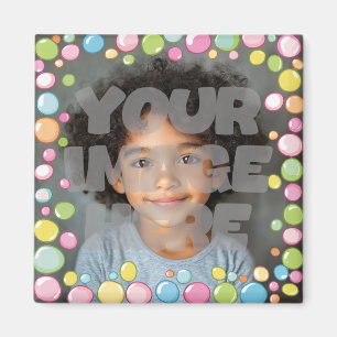 Imán Borde de marco de burbuja de pastel divertido colo