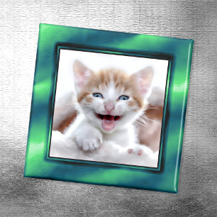 Imán Borde fotográfico verde marino