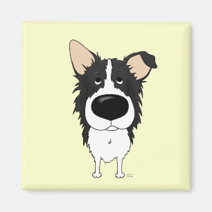Imán Border collie grande de la nariz