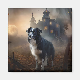 Imán Border Collie Halloween Aterrador 