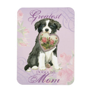 Imán Border Collie Heart Mom