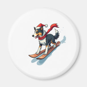 Imán Border Collie Snowboarder