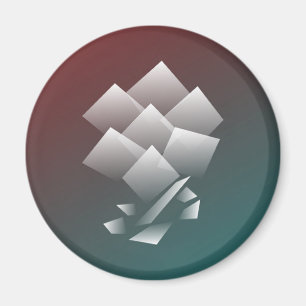 Imán Borgoña verde azulada blanca