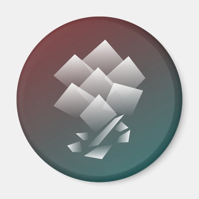 Imán Borgoña verde azulada blanca (Frente)