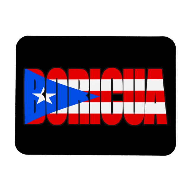 Imán Boricua Puerto Rican Flag Typography (Horizontal)