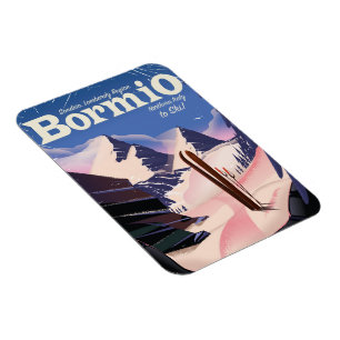 Imán Bormio,Sondrio, región de Lombardía, poster de esq