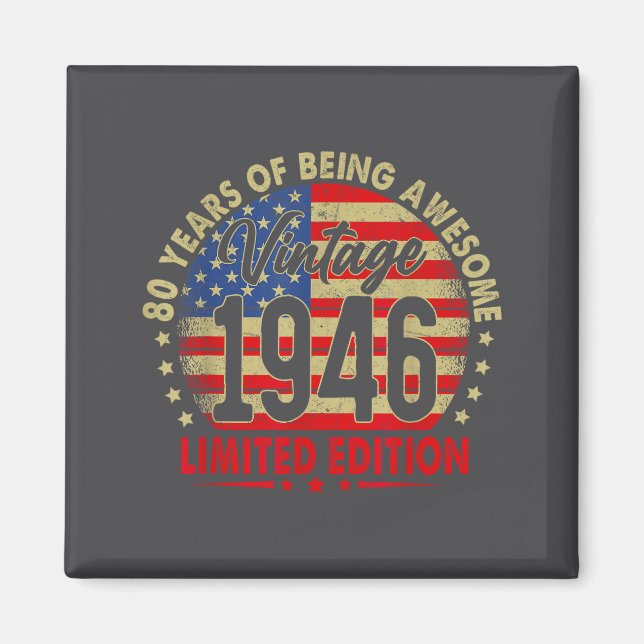 Imán Born In 1946 Limited Edition 80th Birthday 80 Year (Frente)