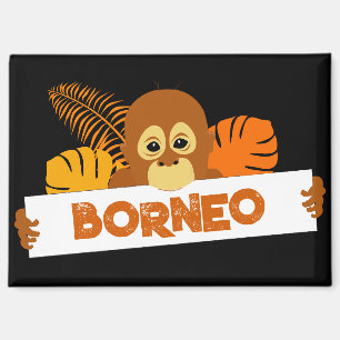 Imán Borneo Cute Orangutan Magnet