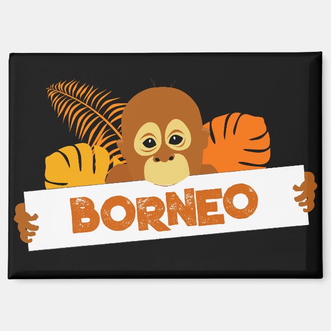 Imán Borneo Cute Orangutan Magnet (Anverso)