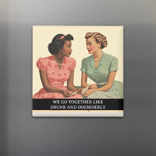 Imán Borracho y alborotador divertido dicho retro de lo