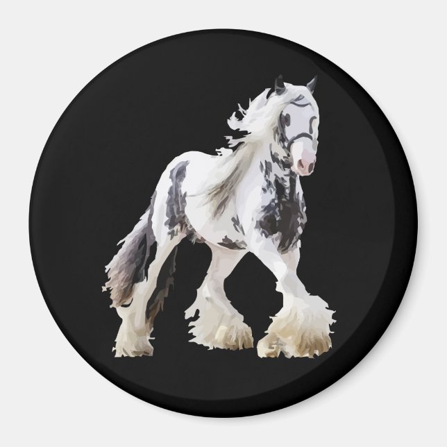 Imán Borrador de caballos Gypsy Mare Stallion (Frente)