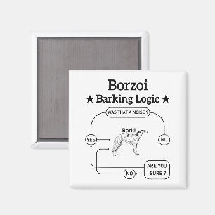 Imán Borzoi Barking Logic Gracioso Perro Sarcástico