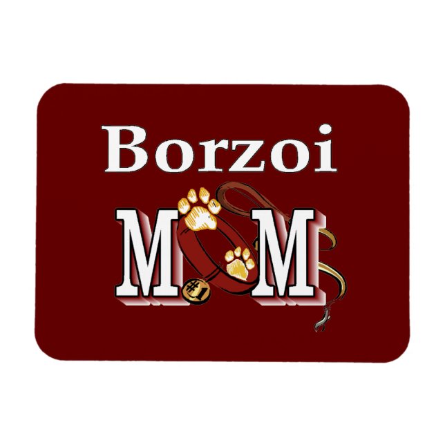 Imán Borzoi Dog MOM (Horizontal)