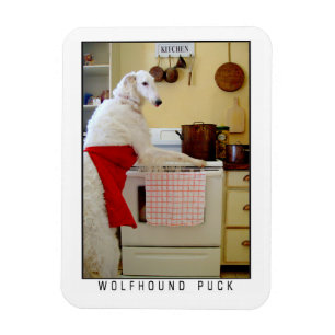 Imán Borzoi Lebrel Ruso "Lebrel Puck" Perro