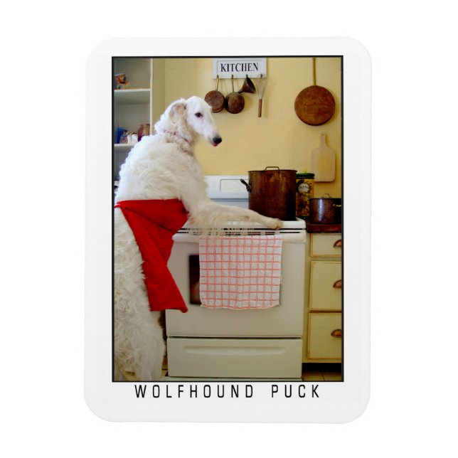 Imán Borzoi Lebrel Ruso "Lebrel Puck" Perro (Vertical)