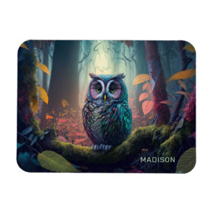 Imán Bosque de búho de nombre personalizado