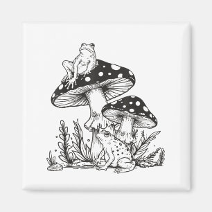 Imán Bosque de hongos de rana estética de la naturaleza
