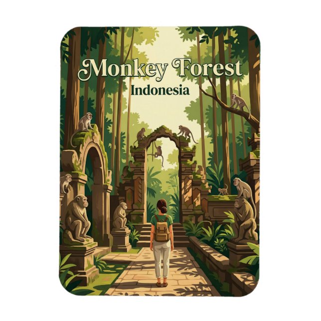Imán Bosque de Monos de Ubud Indonesia (Vertical)