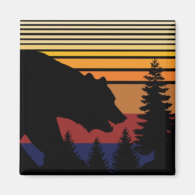 Imán Bosque de Osos Vintage (Frente)