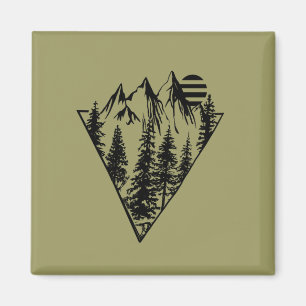 Imán Bosque de pinos paisajísticos mínimo
