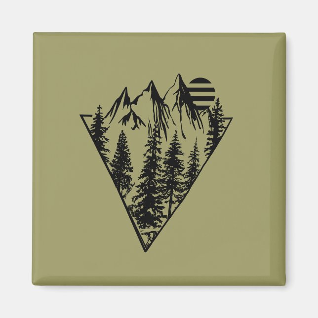 Imán Bosque de pinos paisajísticos mínimo (Frente)