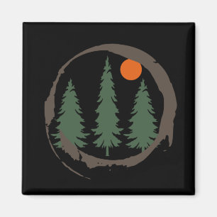 Imán Bosque de pinos paisajísticos mínimo