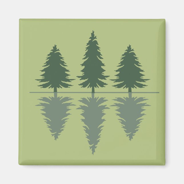 Imán Bosque de reflexión de pinos mínimos (Frente)