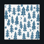 Imán Bosque lunar de los árboles de invierno azules<br><div class="desc">Decore su cocina con este imán. ¡Hace un pequeño y grandioso regalo! ¡Revisa mi tienda para más cosas como tazas, toallas y pegatinas! Siempre puedes añadir tu propio texto. Avísame si quieres hacer algo personalizado. Si lo compras, ¡gracias! Asegúrate de compartir una foto en Instagram de ella en acción y...</div>