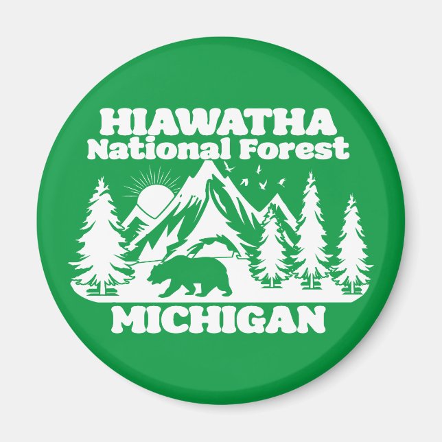 Imán Bosque nacional de Hiawatha Michigan (Frente)
