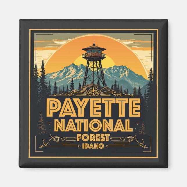 Imán Bosque nacional de Payette Idaho (Frente)