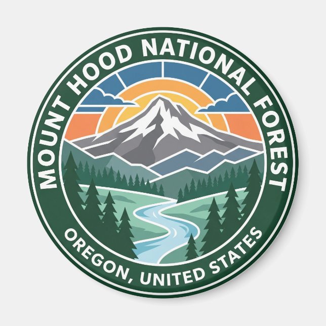 Imán Bosque Nacional Monte Hood Oregón (Frente)
