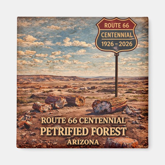 Imán Bosque Petrificado de Arizona Centenario 1926-2026 (Frente)