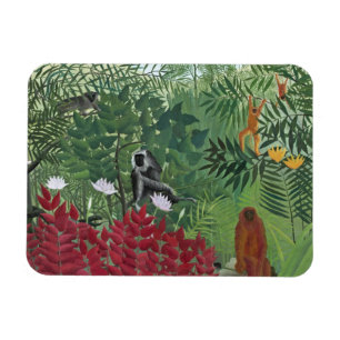 Imán Bosque tropical con Monkeys, 1910 (aceite en lona)