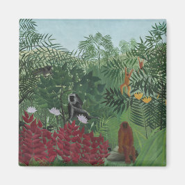Imán Bosque tropical con simios y serpientes (Rousseau)