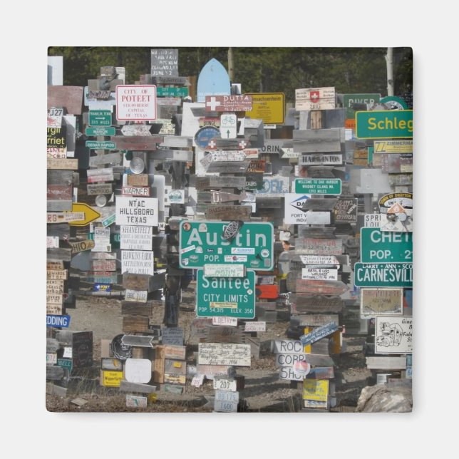 Imán Bosque Watson Lake Rótulo Post (Frente)