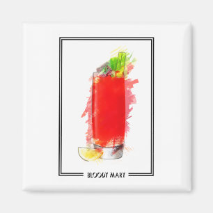 Imán Bosquejo del marcador del cóctel del bloody mary