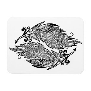 Imán Bosquejo inspirado de plumas