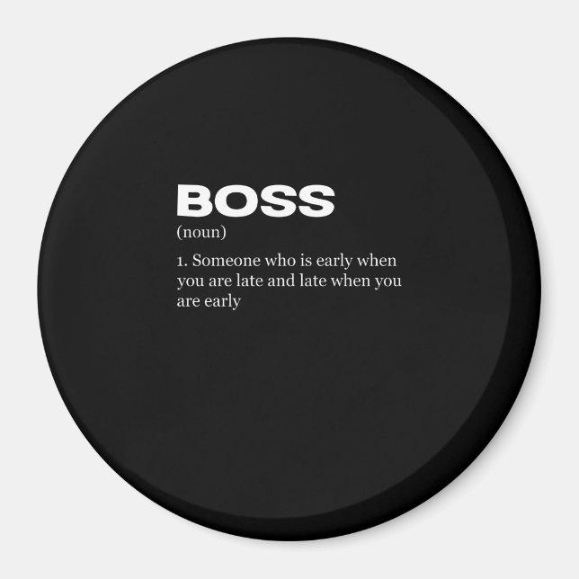 Imán Boss divertida definición Feliz Día del Jefe (Frente)