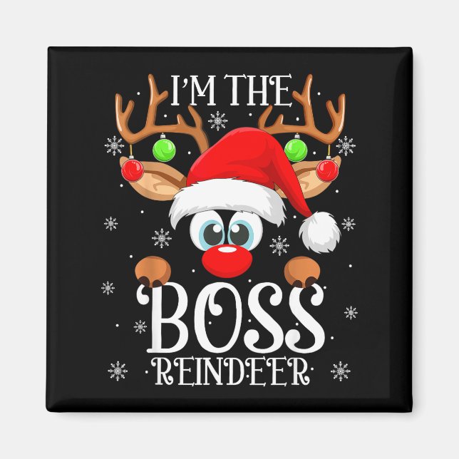 Imán Boss Reindeer Christmas Family Matching Group Funn (Frente)