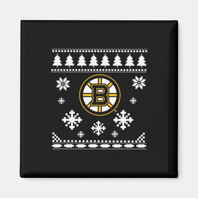 Imán Boston Bruins Navidades feos Sweater Holidaze (Frente)