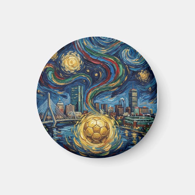 Imán Boston Football Art 2026 Skyline Stadium Design (Frente)