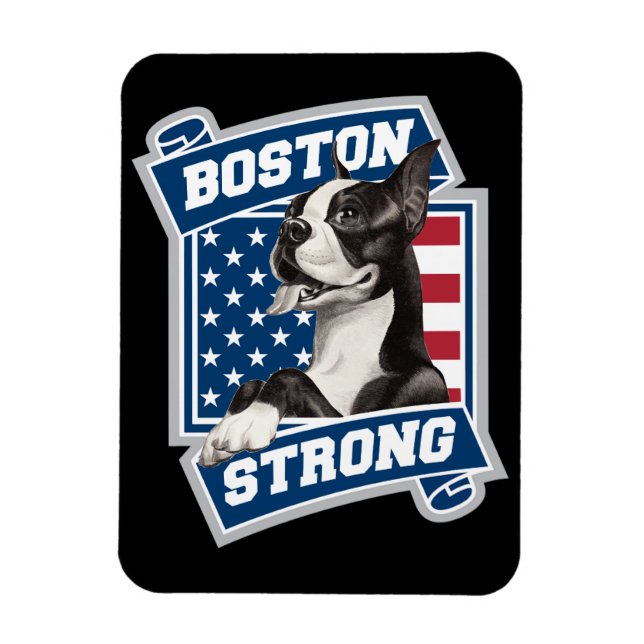 Imán BOSTON FUERTE estilo TERRIER escudo (Vertical)