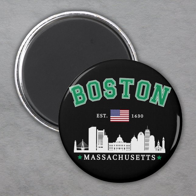 Imán Boston Massachusetts Est. 1630 Funny Travel (Subido por el creador)