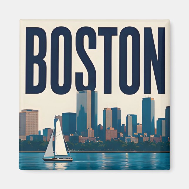 Imán ⚓ Boston Massachusetts Histórico (Frente)
