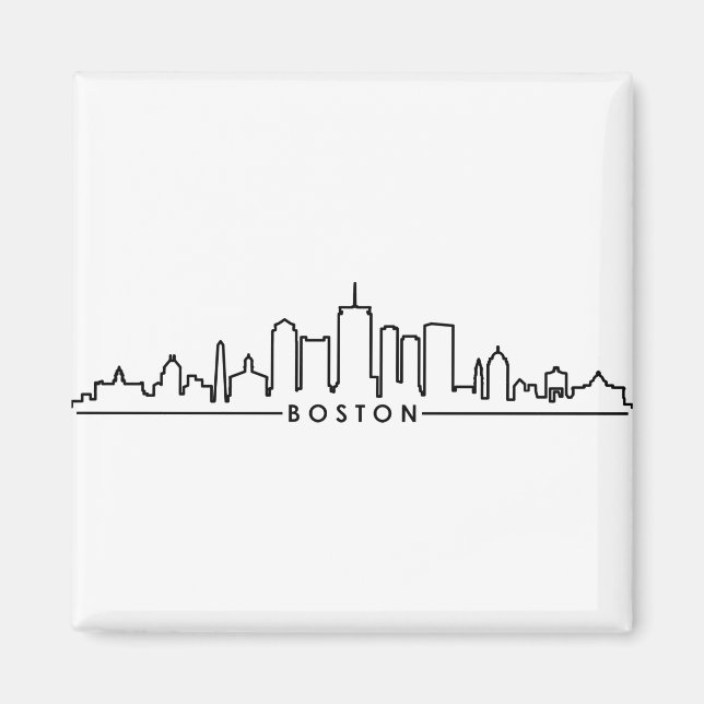 Imán BOSTON Massachusetts USA City Skyline Silhouette (Frente)