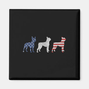Imán Boston Terrier 4 de julio perro patriótico bandera