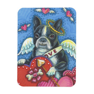 Imán Boston Terrier Cupid DOG VALENTINE MAGNET