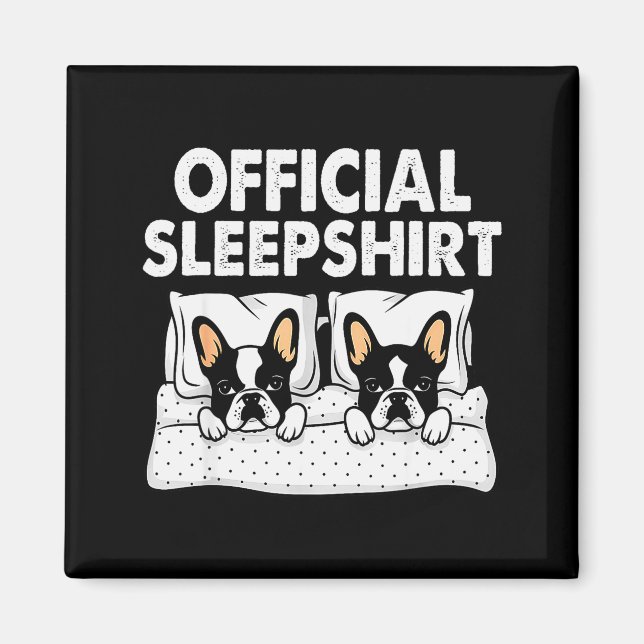 Imán Boston Terrier Dog Sleep Pajamas Nightgown  (Frente)