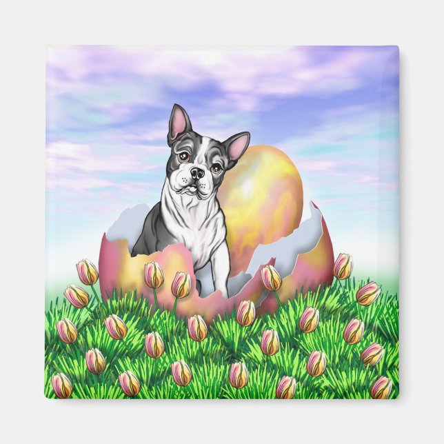 Imán Boston Terrier Easter Surprise Magnet (Frente)